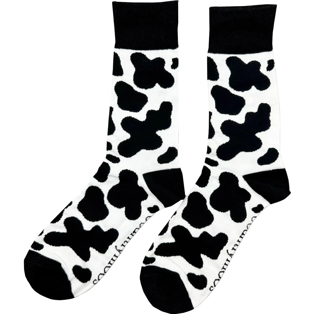 Cow Print Crew Socks