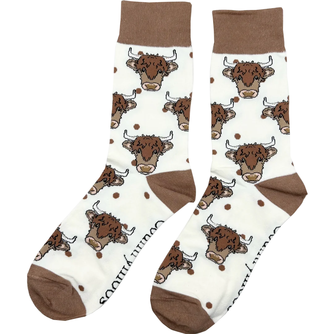 Highland Cow Crew Socks