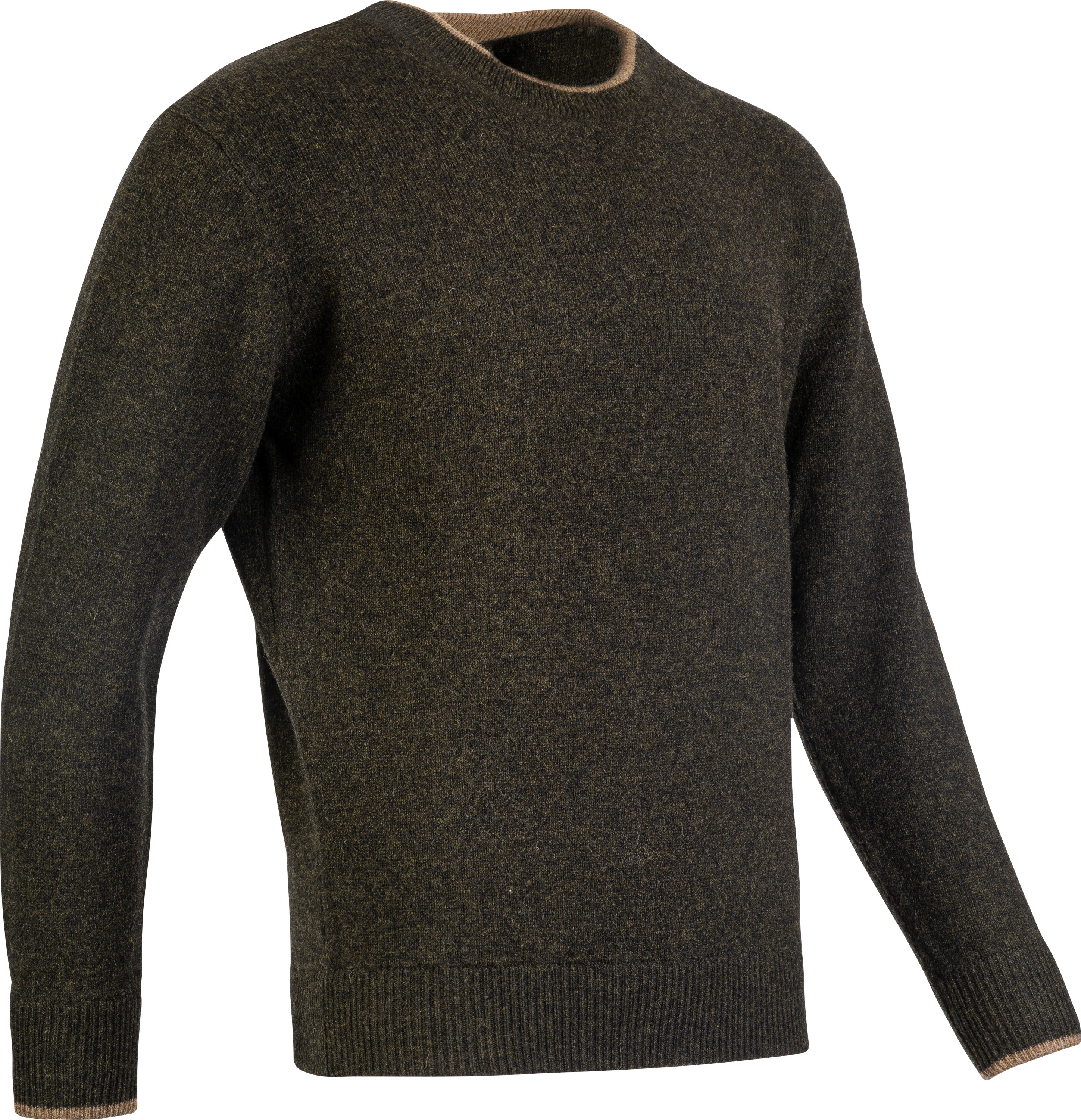 Ashcombe 100% Lambswool Crewknit - WOODLAND STORM