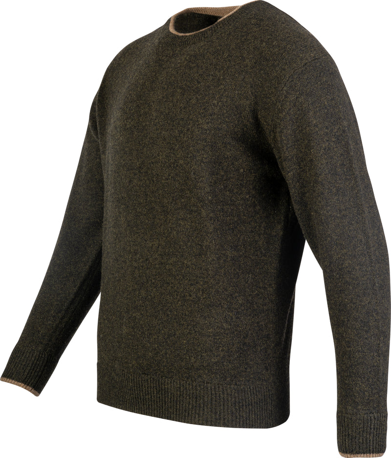 Ashcombe 100% Lambswool Crewknit - WOODLAND STORM