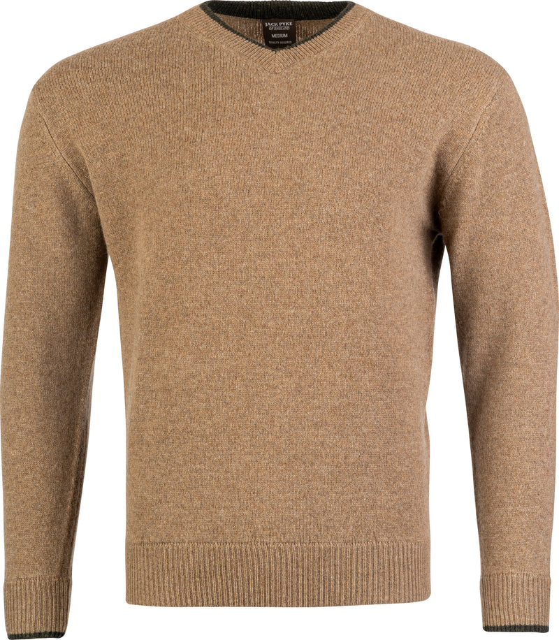 Ashcombe 100% Lambswool V-Neck - WOODLAND STORM