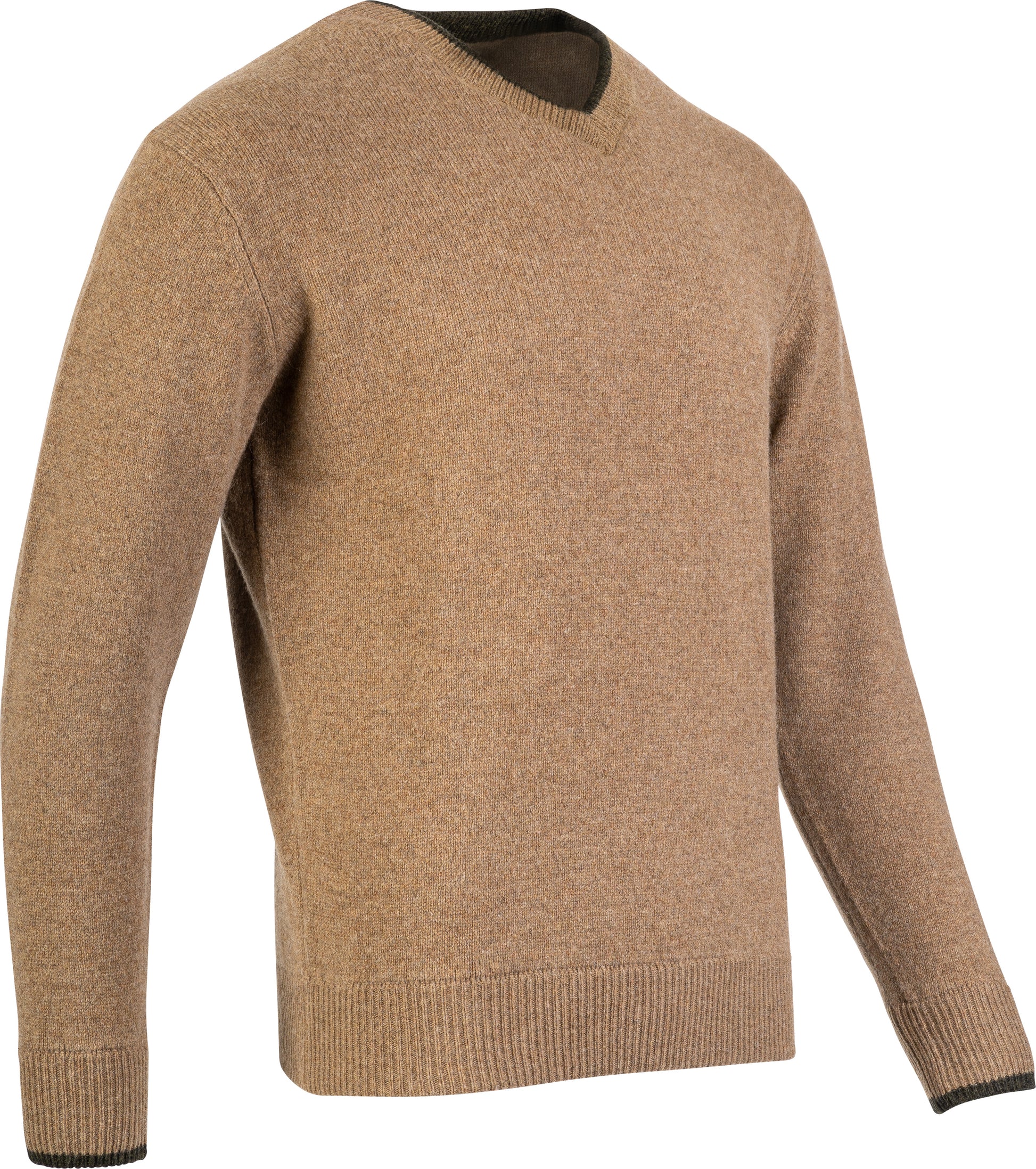 Ashcombe 100% Lambswool V-Neck - WOODLAND STORM