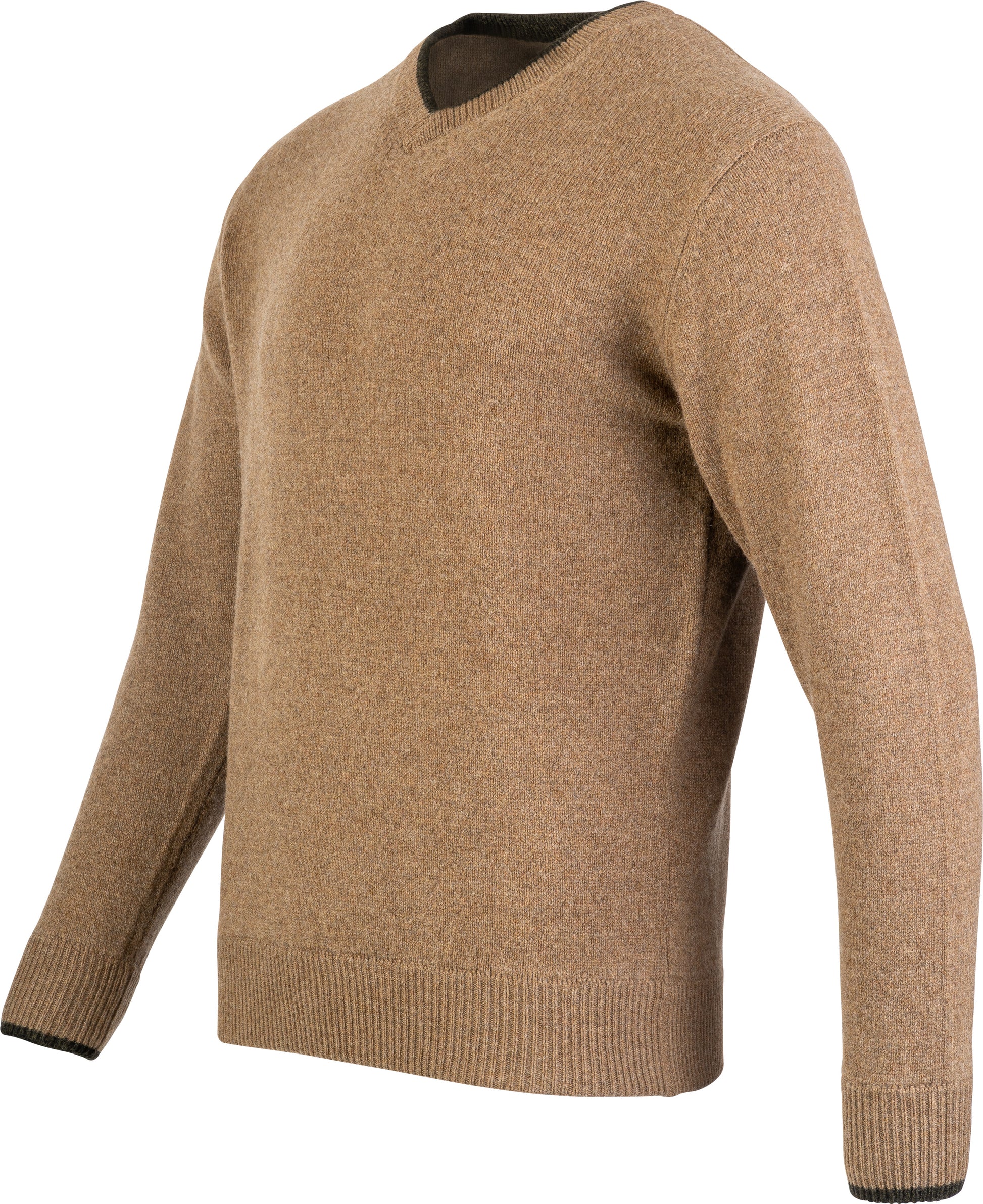 Ashcombe 100% Lambswool V-Neck - WOODLAND STORM