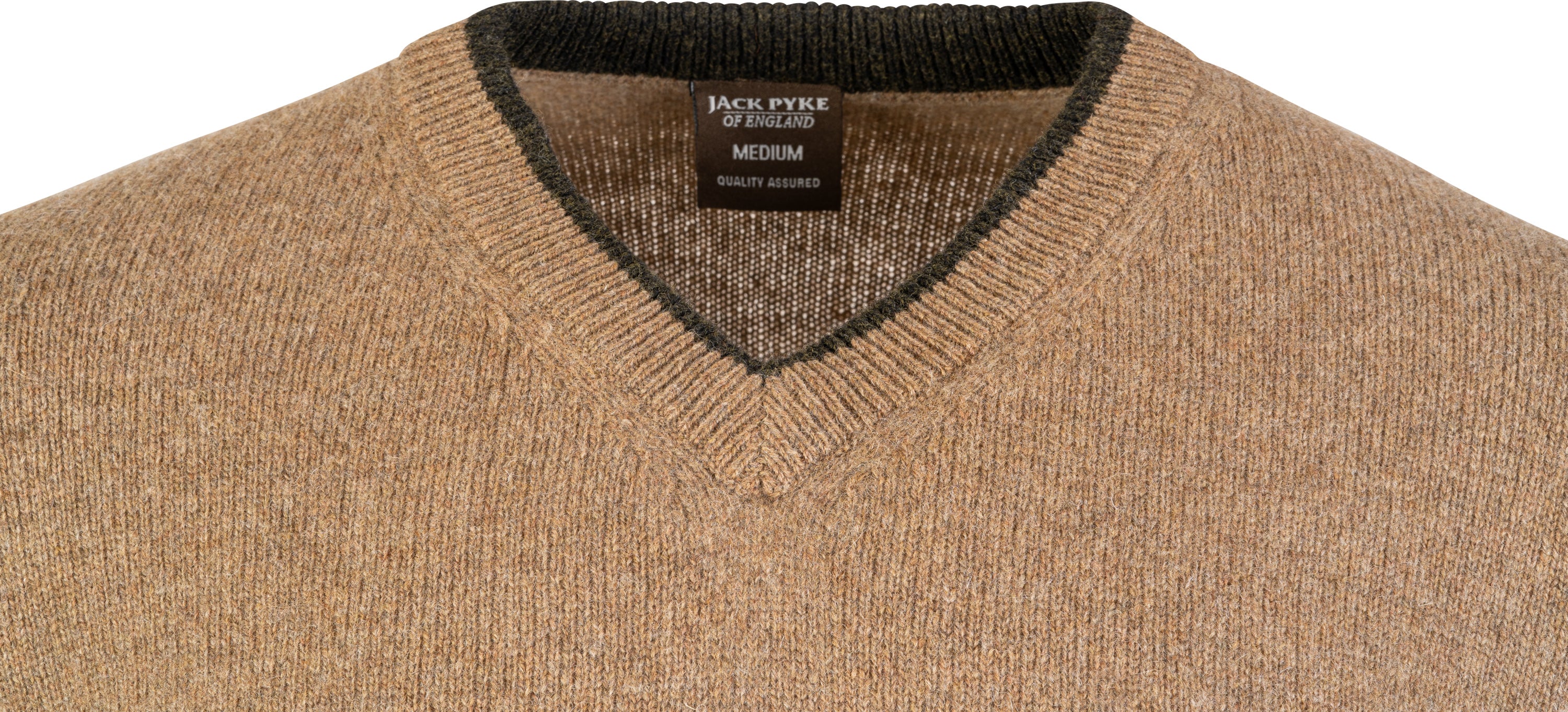 Ashcombe 100% Lambswool V-Neck - WOODLAND STORM