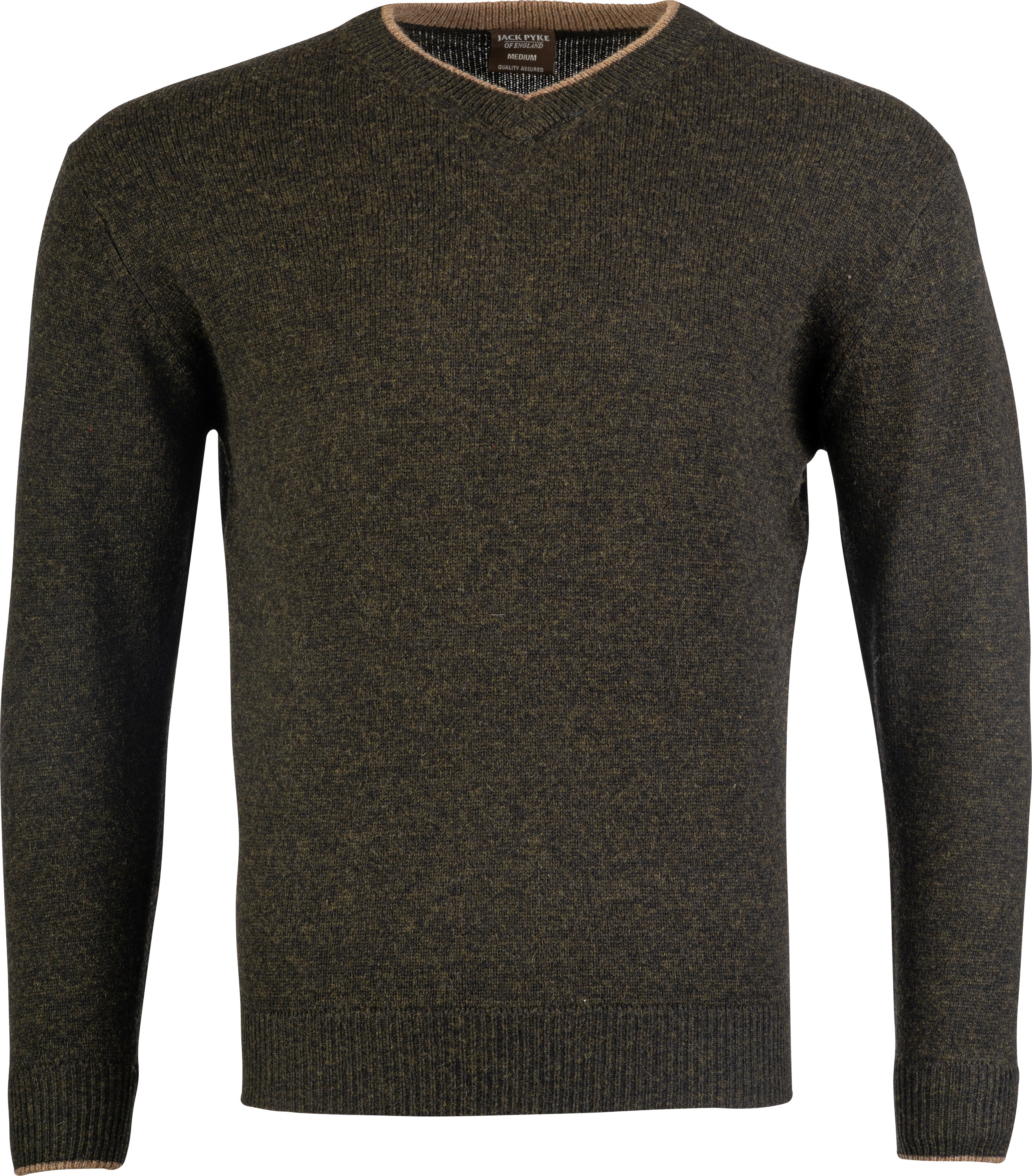 Ashcombe 100% Lambswool V-Neck - WOODLAND STORM