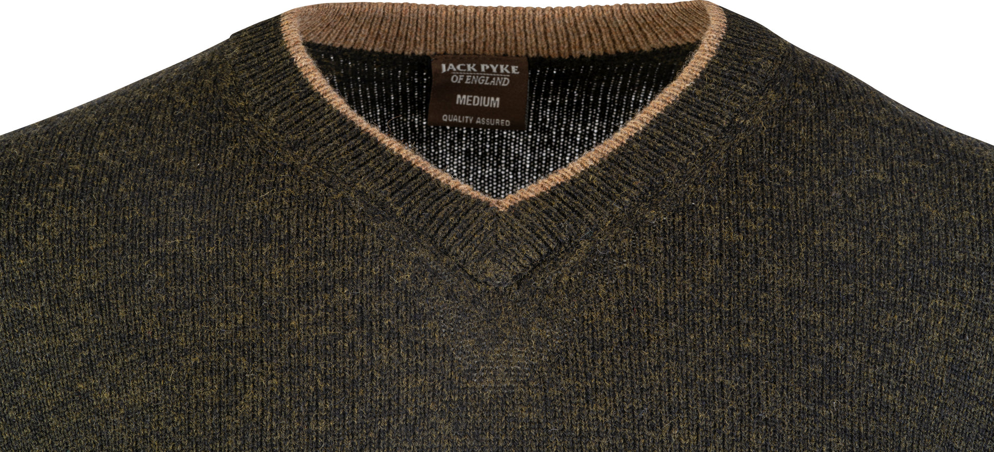 Ashcombe 100% Lambswool V-Neck - WOODLAND STORM