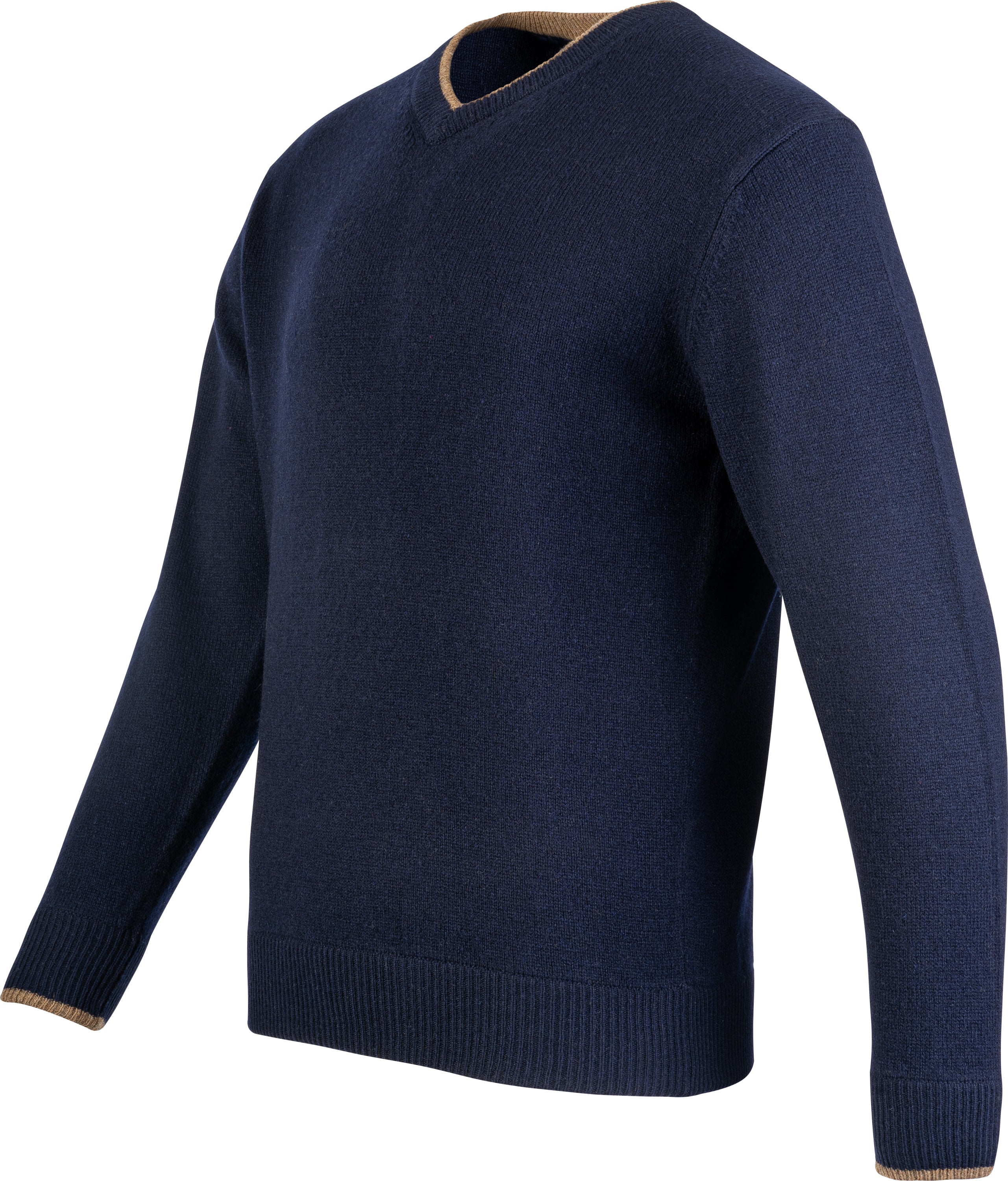 Ashcombe 100% Lambswool V-Neck - WOODLAND STORM