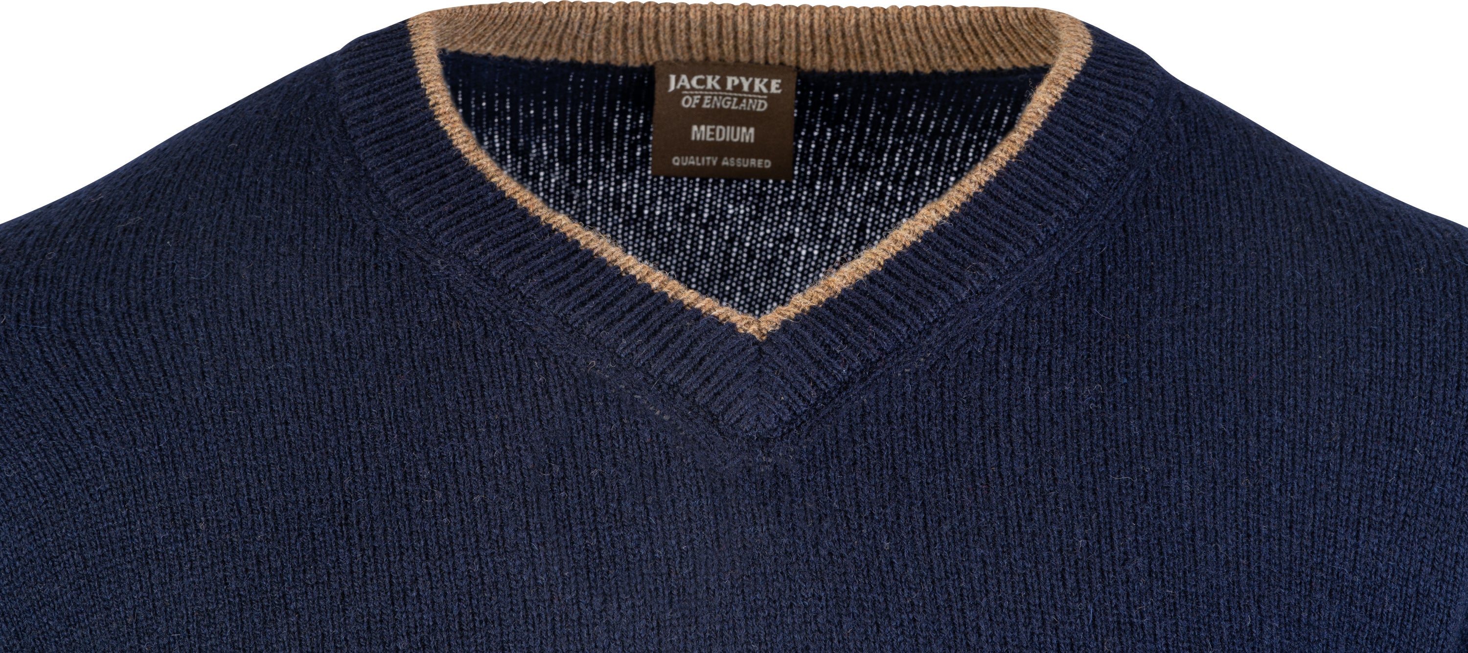 Ashcombe 100% Lambswool V-Neck - WOODLAND STORM