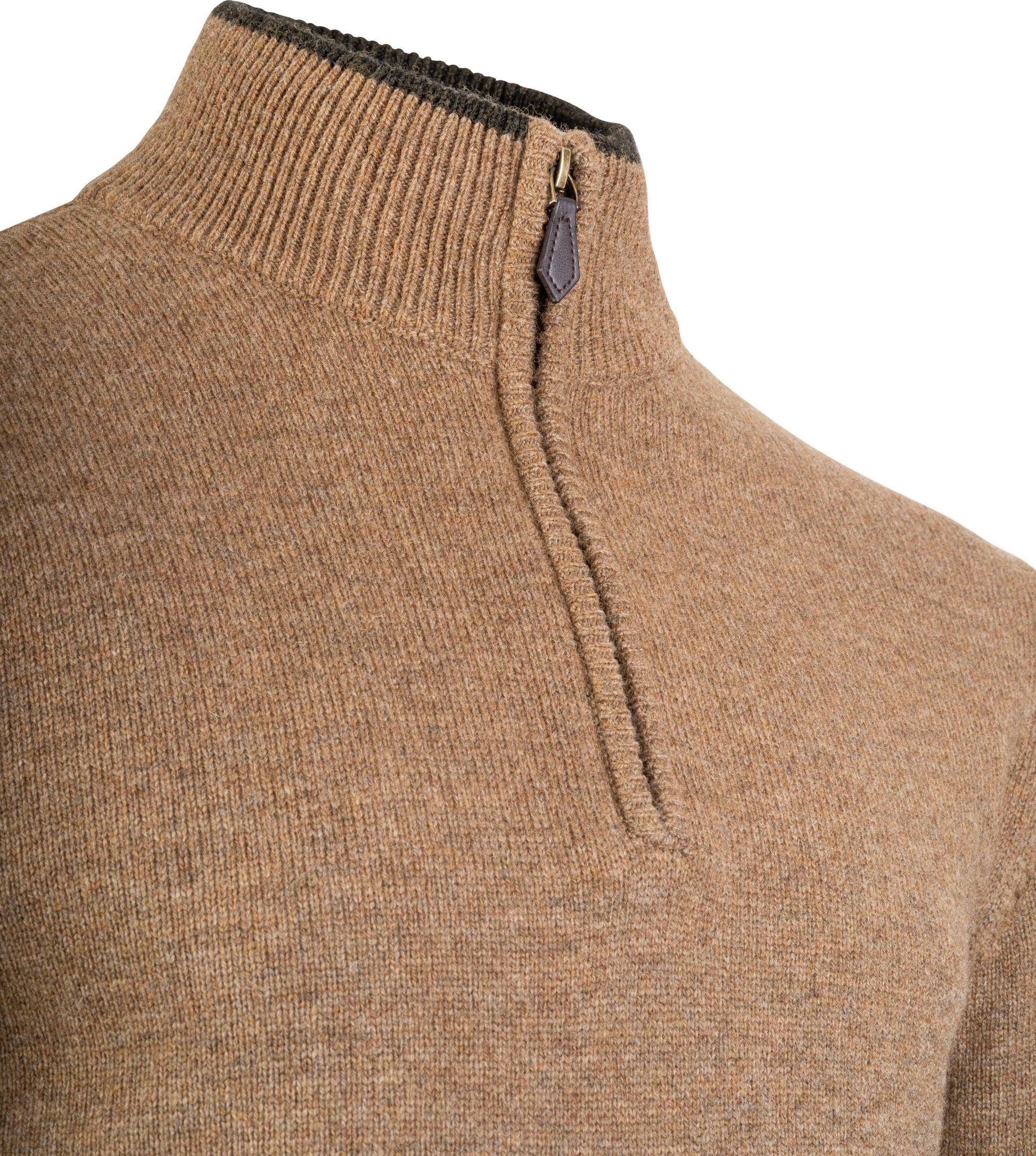 Ashcombe 100% Lambswool Zipknit - WOODLAND STORM