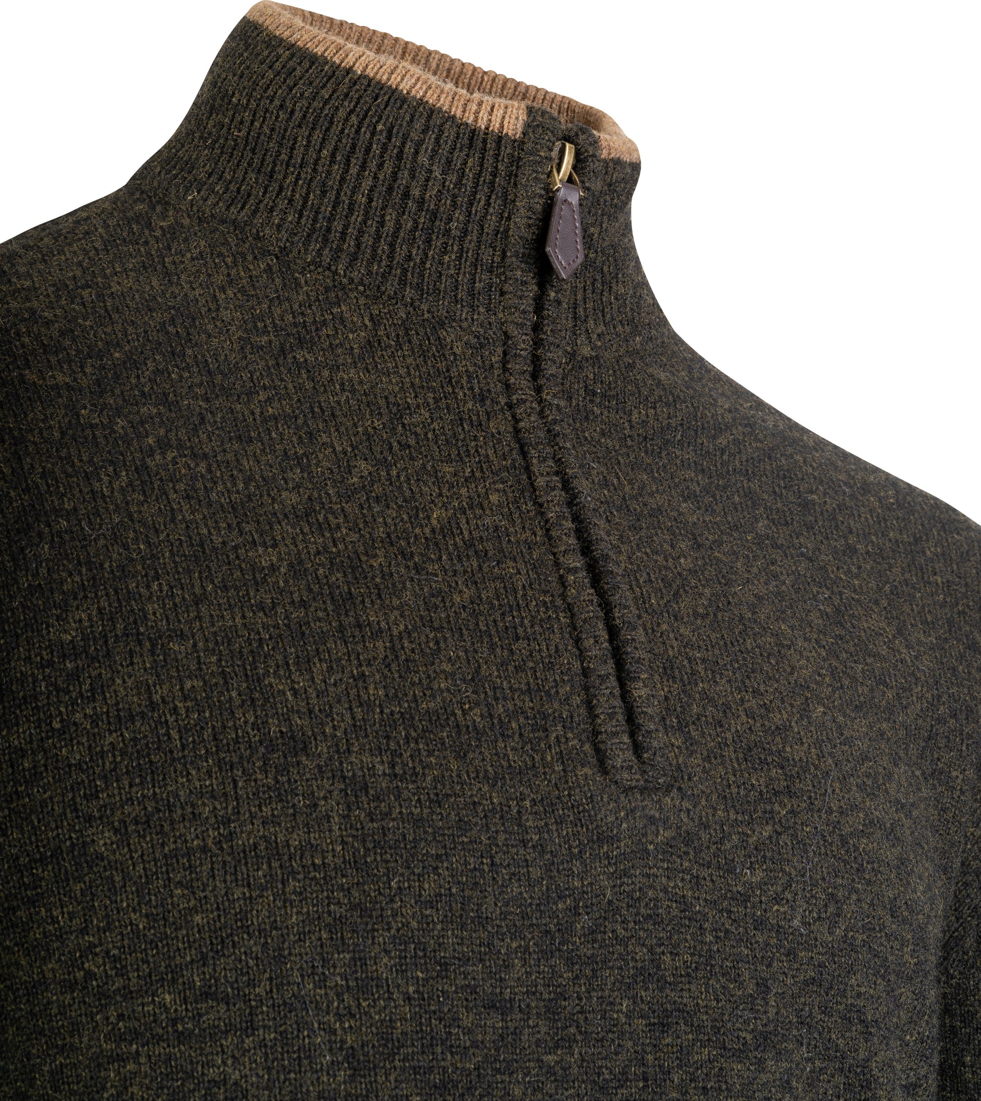 Ashcombe 100% Lambswool Zipknit - WOODLAND STORM