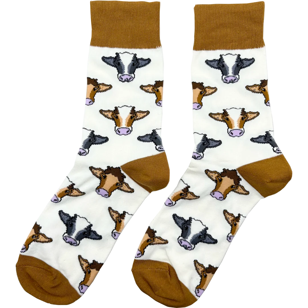 Mix Cow Crew Socks